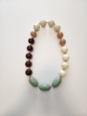 Anthropologie Earth-Toned Chunky Beaded Necklace